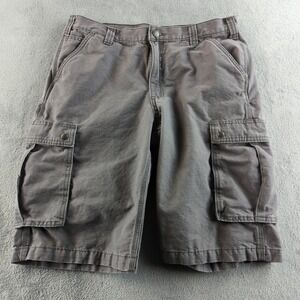 Carhartt Cargo Shorts Mens 34 Gray Relaxed Fit Workwear Utility High Rise Denim
